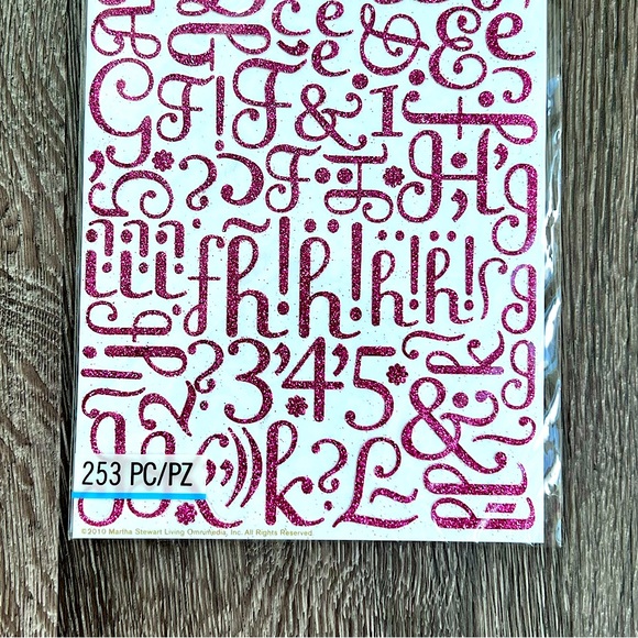 NWT Martha Stewart Crafts & Recollections Pink/Black Alphabet Scrapbook Stickers - Picture 6 of 13